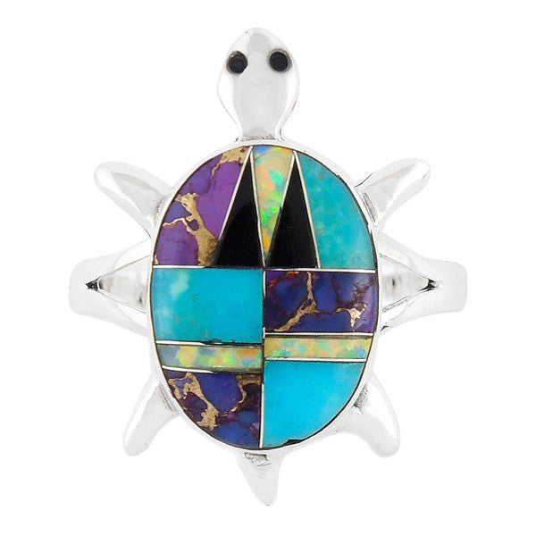 Sterling Silver Gemstone Turtle Rings R2235