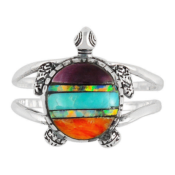Sterling Silver Gemstone Turtle Rings R2243