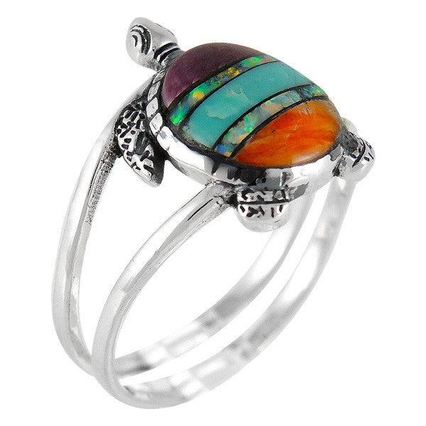 Sterling Silver Gemstone Turtle Rings R2243
