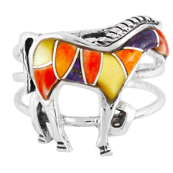 Sterling Silver Gemstone Horse Rings R2018