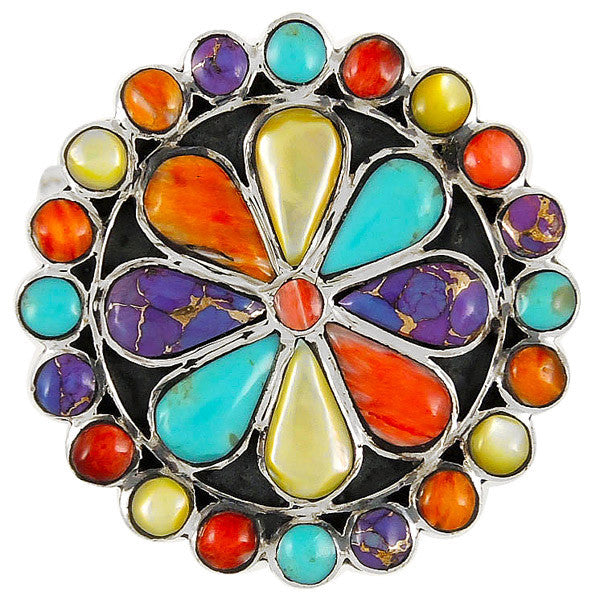 Sterling Silver Gemstone Flower Rings R2044