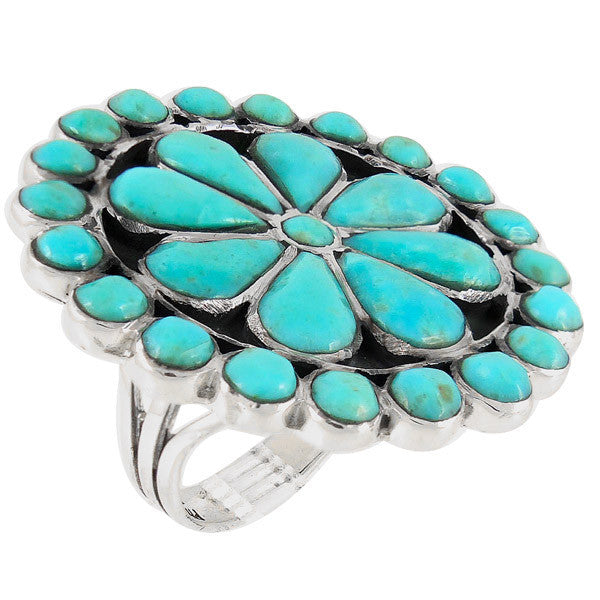 Sterling Silver Gemstone Flower Rings R2044