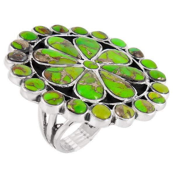 Sterling Silver Gemstone Flower Rings R2044