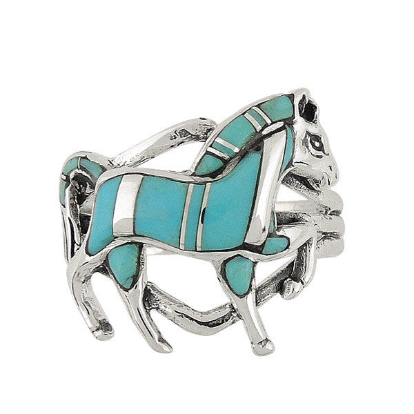 Sterling Silver Gemstone Horse Rings R2048