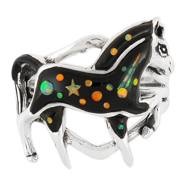 Sterling Silver Gemstone Horse Rings R2048
