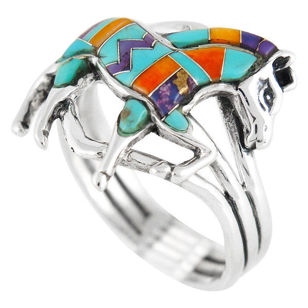 Sterling Silver Gemstone Horse Rings R2048