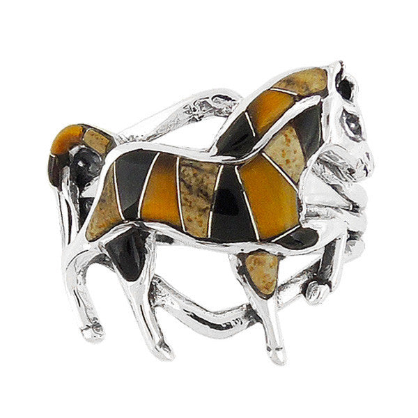 Sterling Silver Gemstone Horse Rings R2048