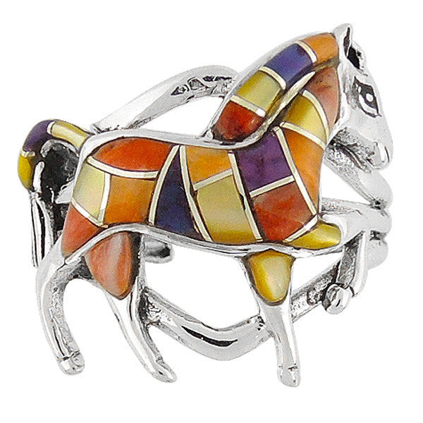 Sterling Silver Gemstone Horse Rings R2048