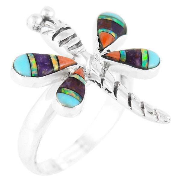 Sterling Silver Gemstone Dragonfly Rings R2049