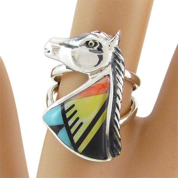 Sterling Silver Gemstone Horse Rings R2213