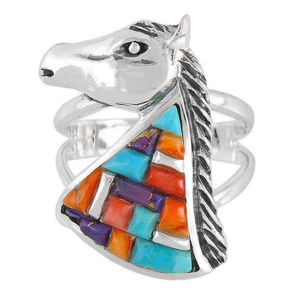 Sterling Silver Gemstone Horse Rings R2213