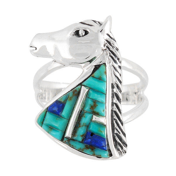 Sterling Silver Gemstone Horse Rings R2213