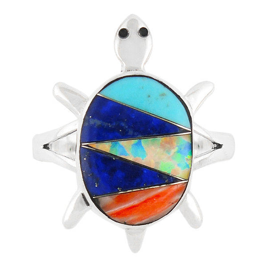 Sterling Silver Gemstone Turtle Rings R2235