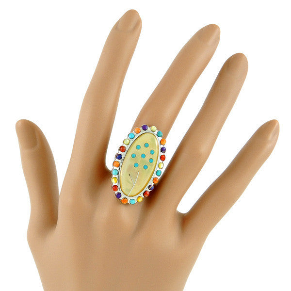 Sterling Silver Gemstone Flower Rings R2252