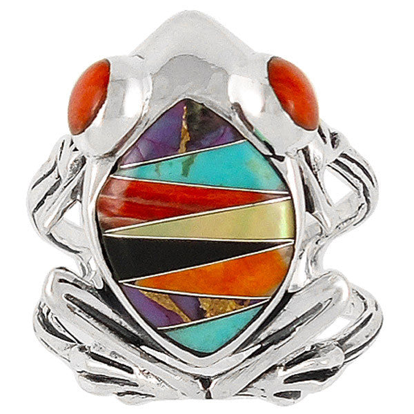 Sterling Silver Gemstone Frog Rings R2266