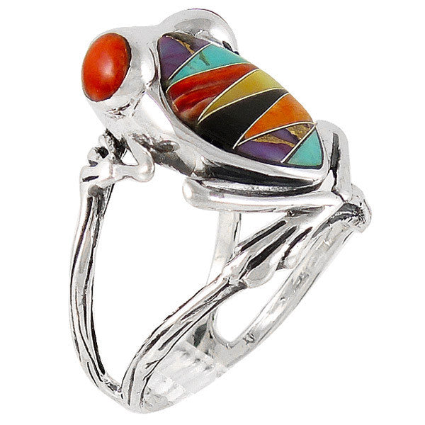 Sterling Silver Gemstone Frog Rings R2266